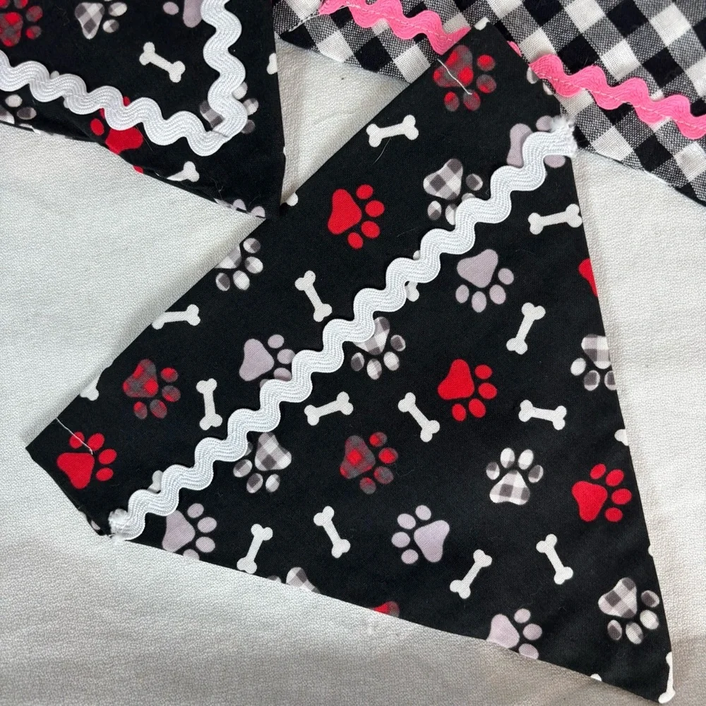 Handmade Christmas Dog Collar Bandanas‎ Set of 3 – Size Small 8